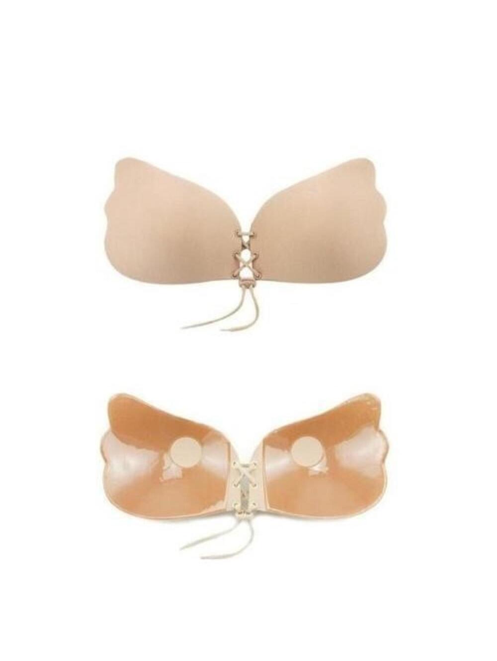 Women's Self-Adhesive Invisible Bra White/Beige Strapless Backless Push Up Bra B